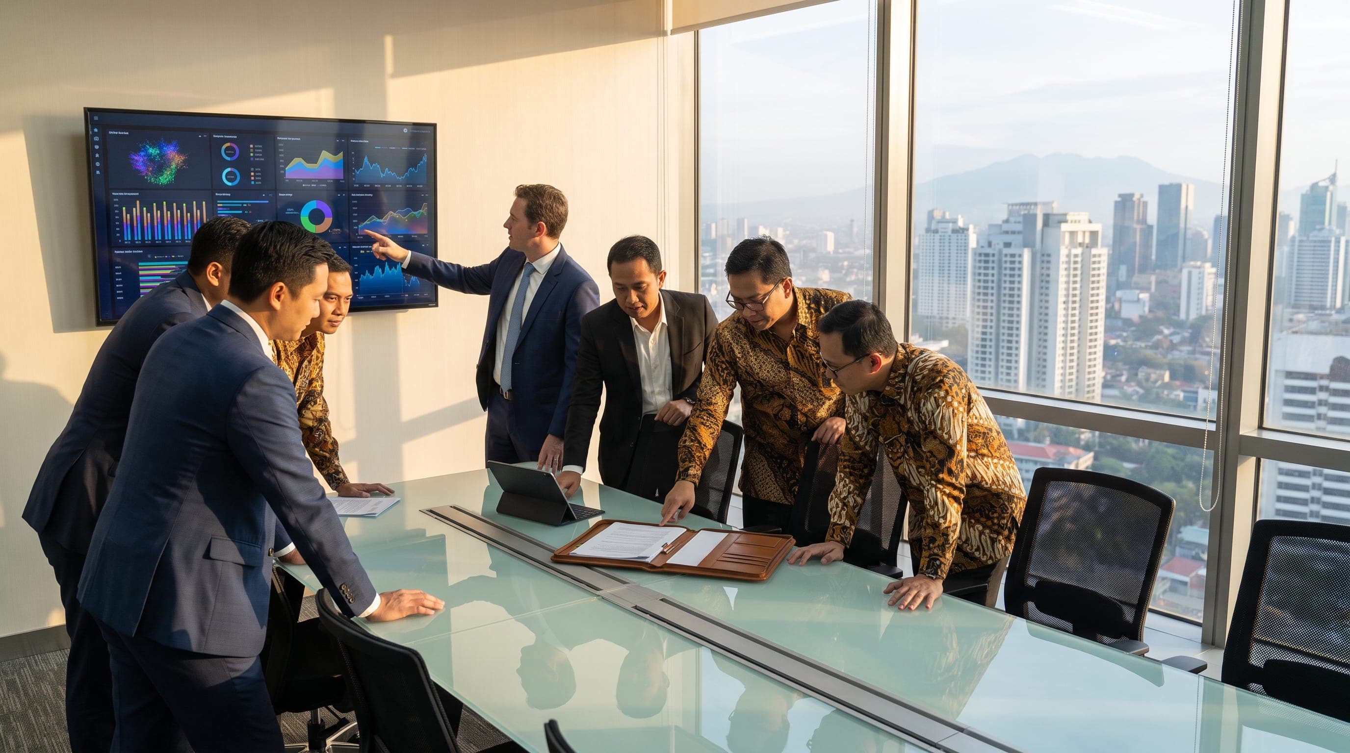 Tim eksekutif mendiskusikan kerja sama pengadaan dan distribusi energi